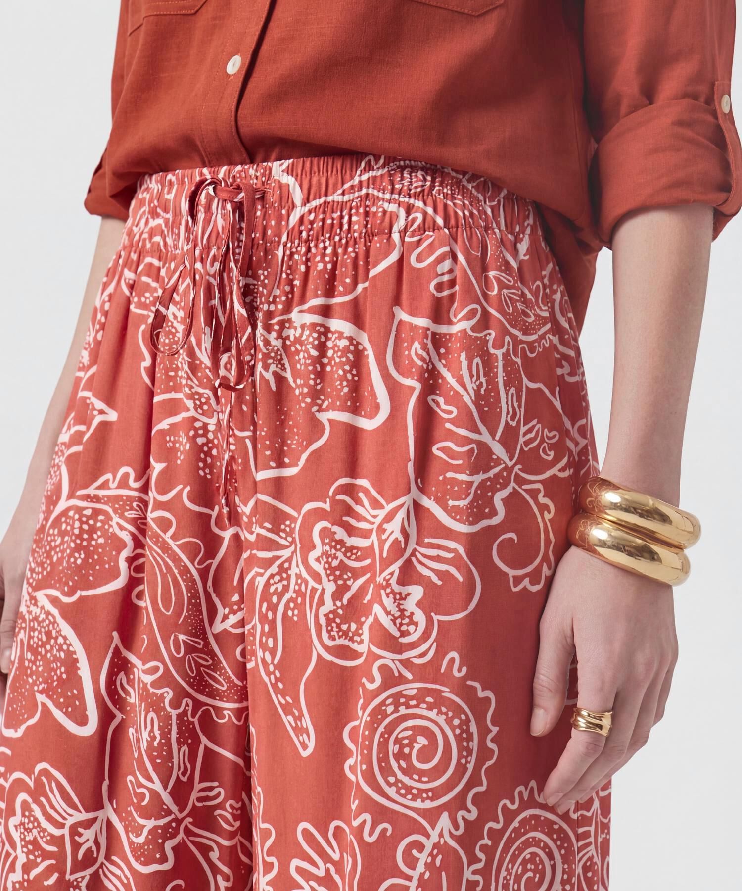 Pantal&oacute;n Fluido Estampado Para Mujer