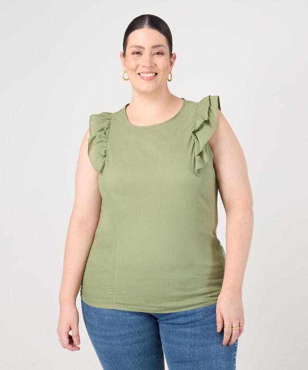 Blusa Volantes En Hombros Para Mujer Curvy