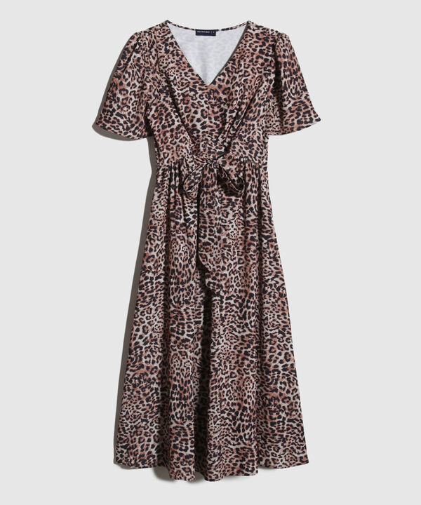Vestido Estampado, Escote En V image number null