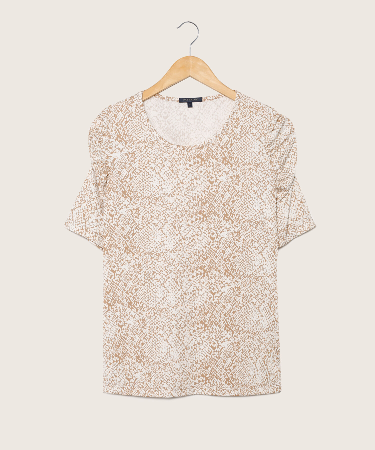 Camiseta Estampada Manga Corta Con Ruche