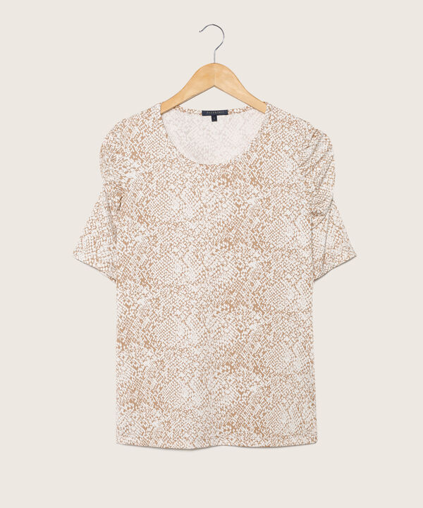 Camiseta Estampada Manga Corta Con Ruche