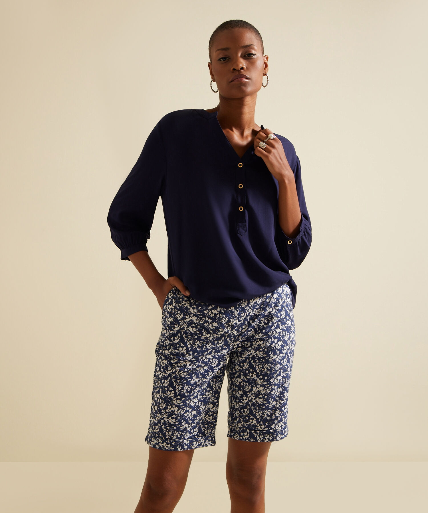 Bermudas lino mujer online