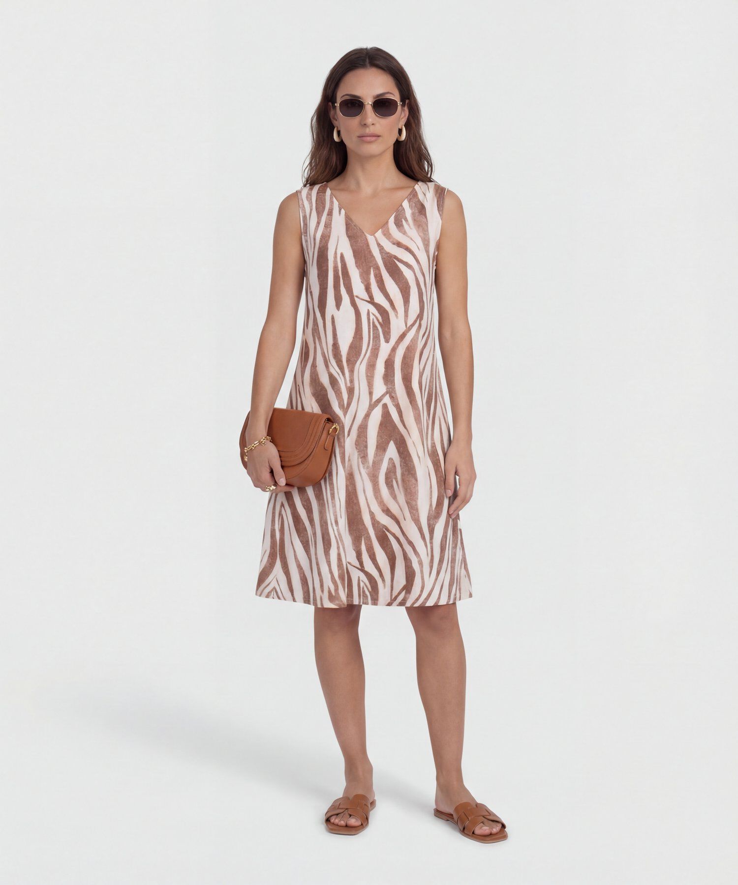 Vestido Corto Estampado Manga Sisa 