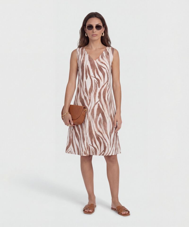 Vestido Corto Estampado Manga Sisa 