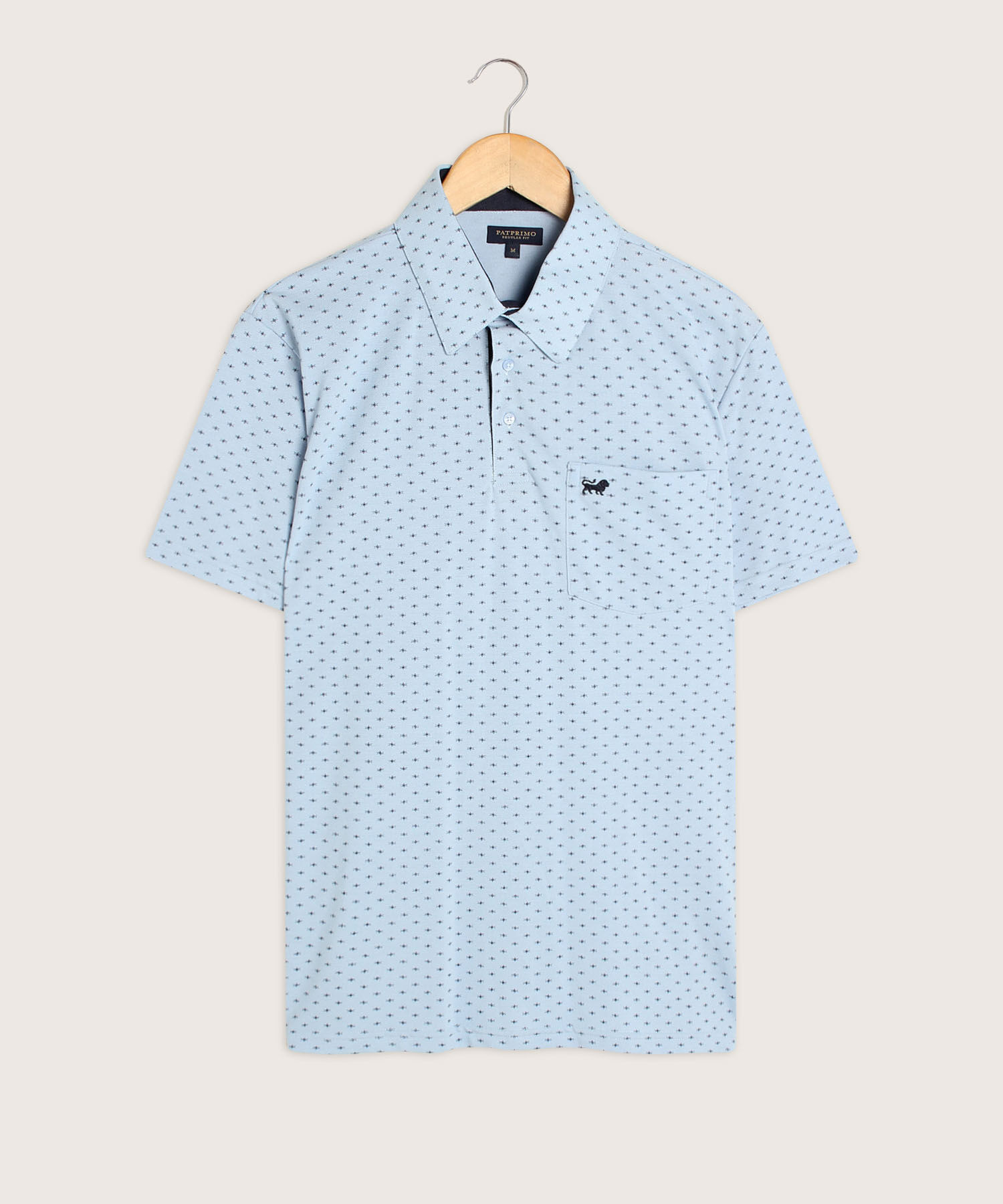 Polo Estampada Cuello Duro