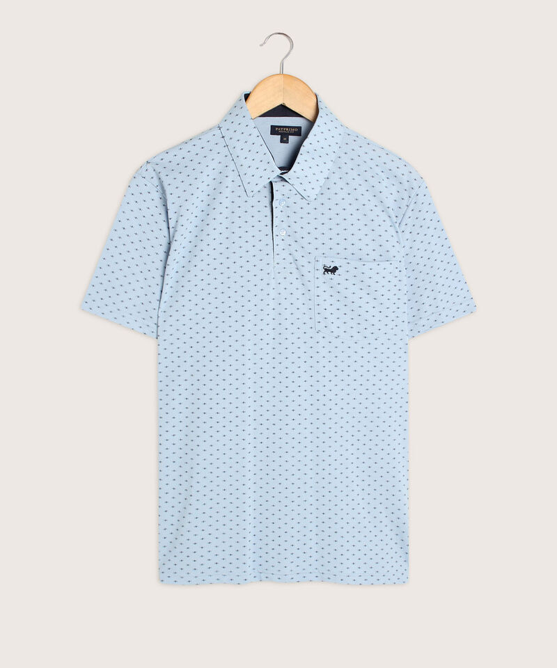 Polo Estampada Cuello Duro