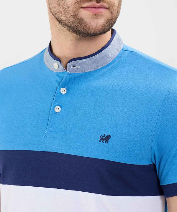 Polo Cuello Mao en Bloques