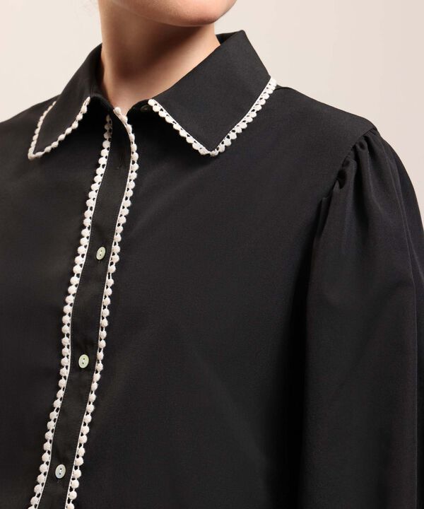 Camisa Unicolor Con Textura Para Mujer