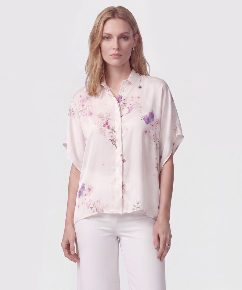 Blusa Manga Corta Fluida Mujer