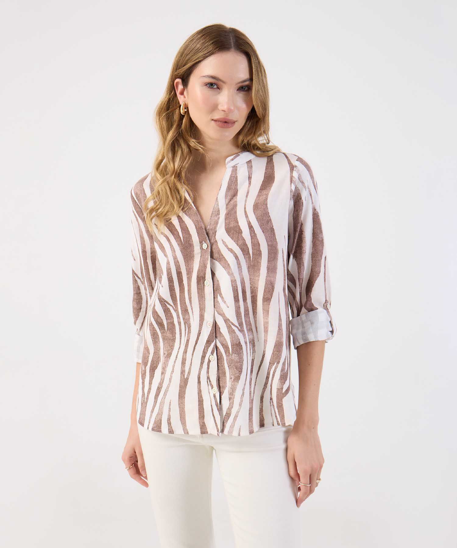 Blusa Para Mujer Estampada Cuello Nerú