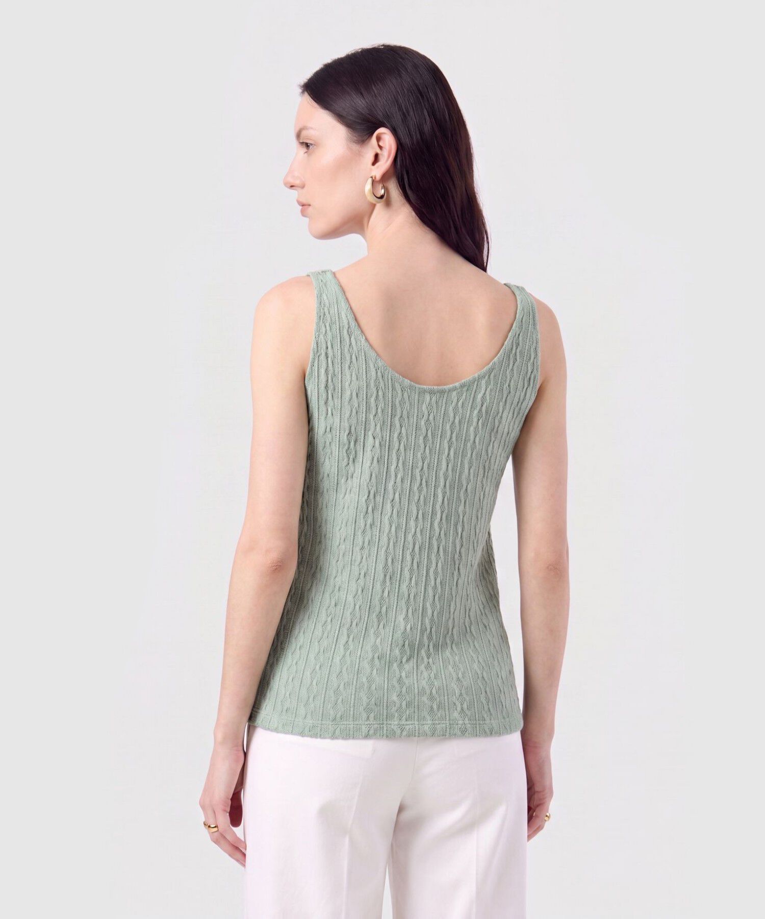 Camiseta de Tiras en Tejido de Punto Para Mujer