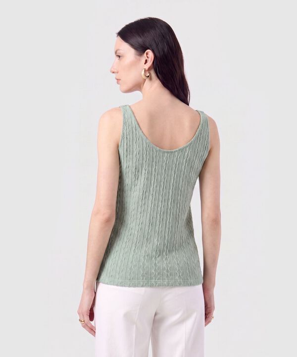 Camiseta de Tiras en Tejido de Punto Para Mujer