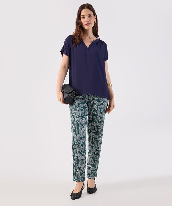 Blusa Manga Corta con Escote en V image number null