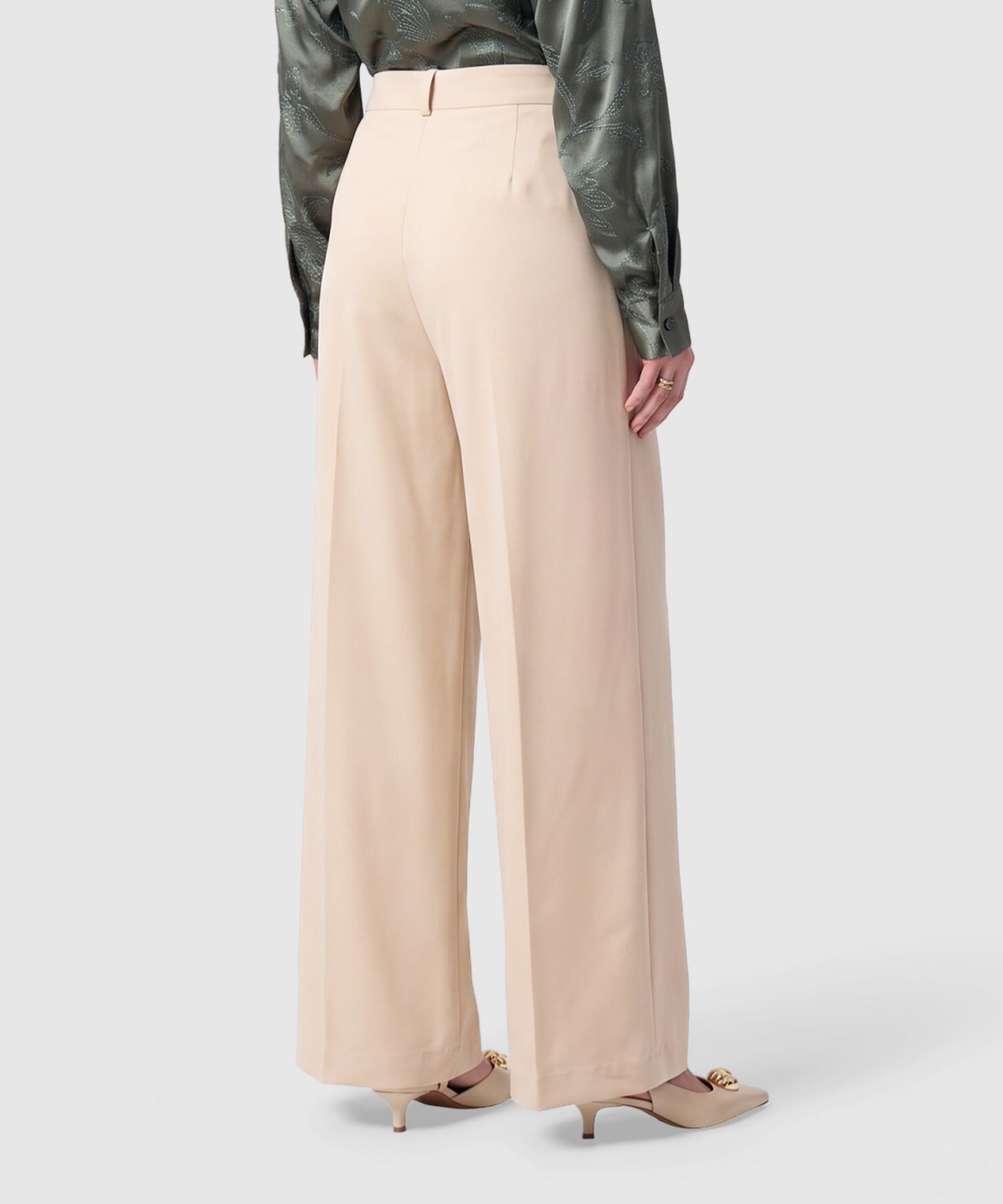 Pantal&oacute;n Tiro Alto Con Pinzas Para Mujer