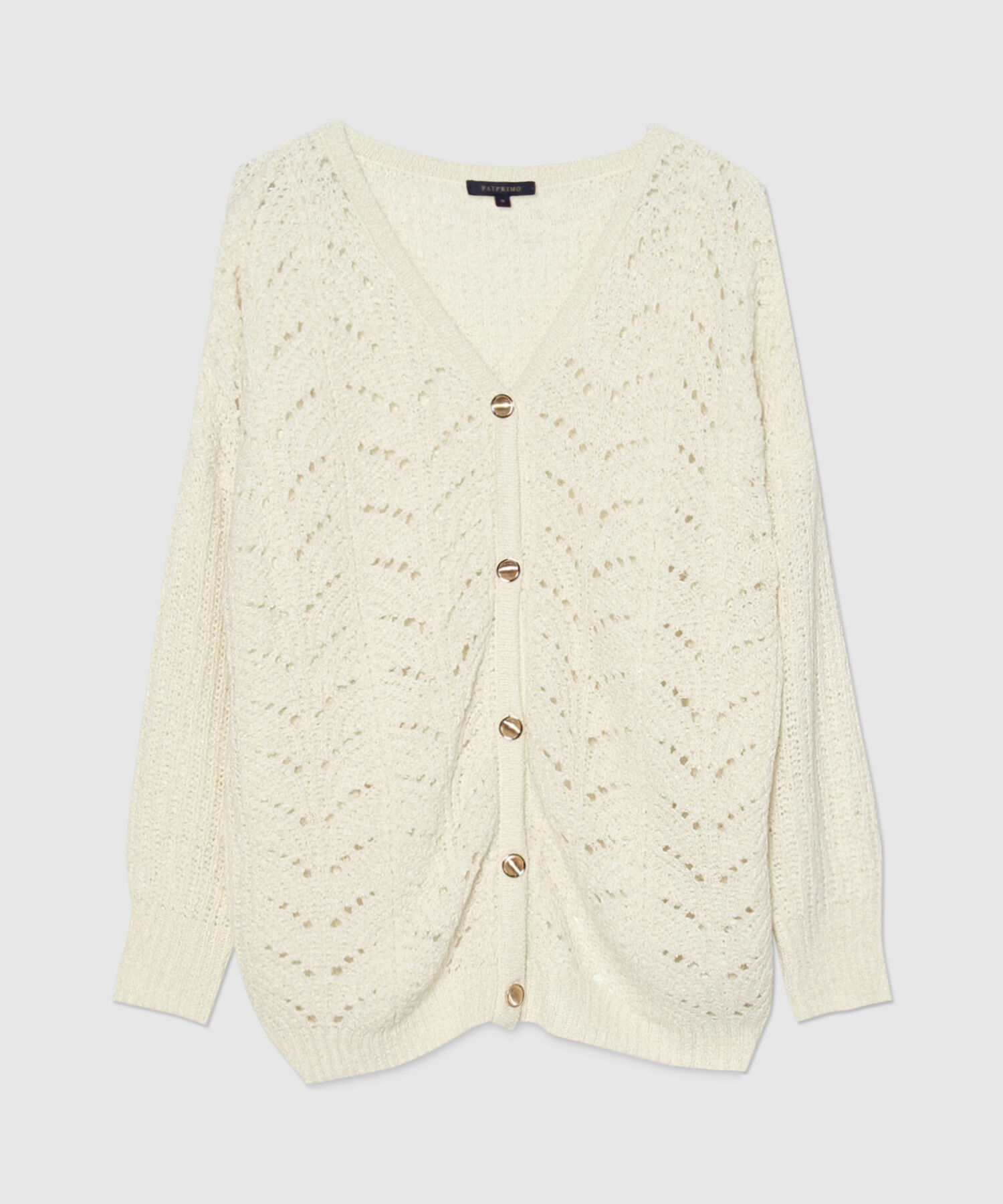 Saco Manga Larga Tipo Cardigan Con Lurex