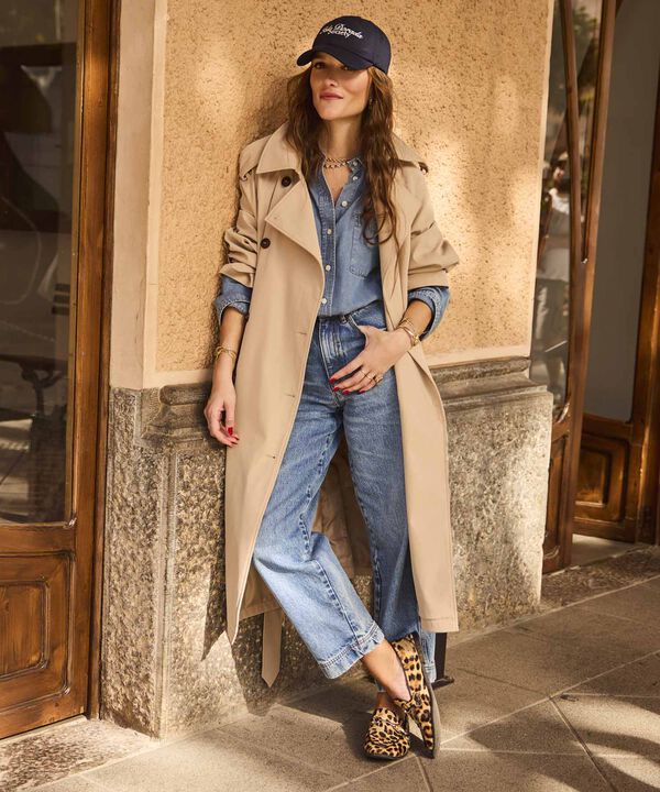 Jeans Recto Con Costura Lateral Para Mujer image number null