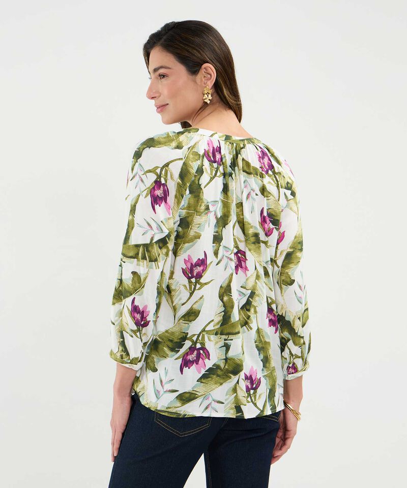 Blusa Estampada Escote en V