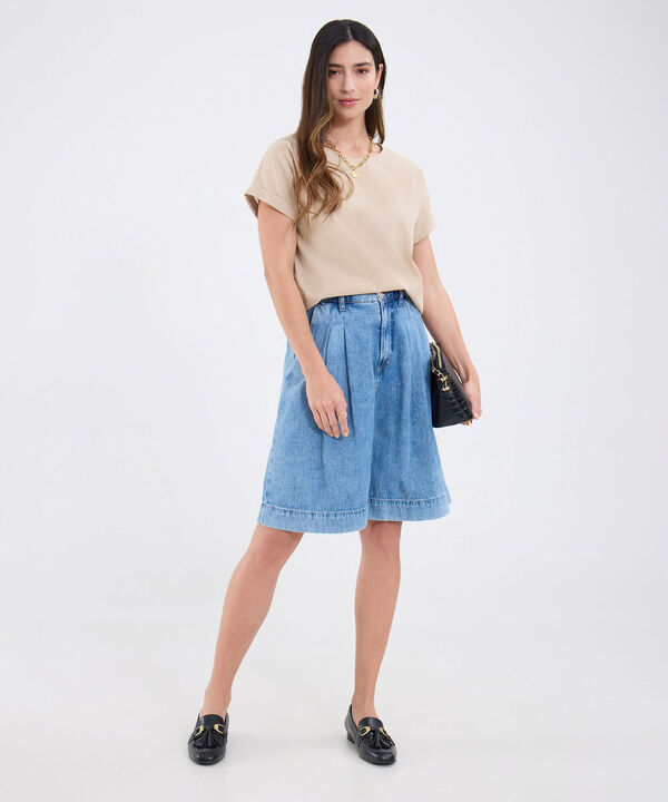 Blusa Manga Corta Unicolor image number null