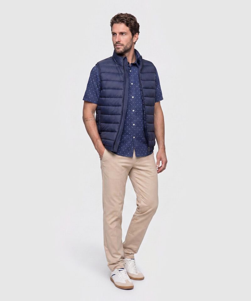 Chaleco Acolchado Cuello Alto Para Hombre
