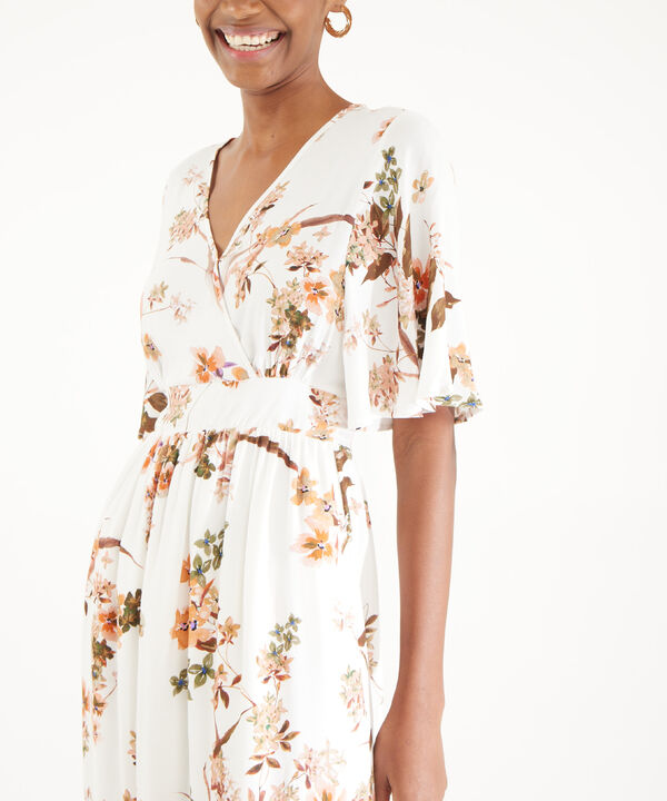 Vestido Estampado Cuello Cruzado Estampado, Fit Missy