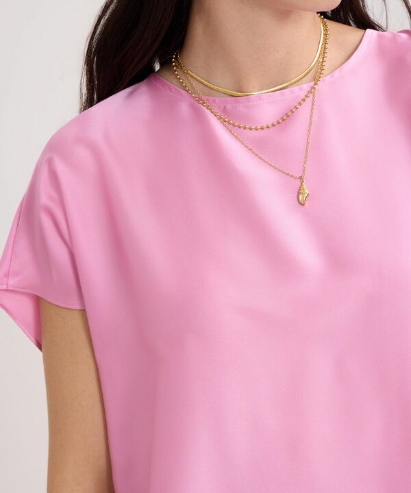 Blusa Unicolor Manga Corta image number null