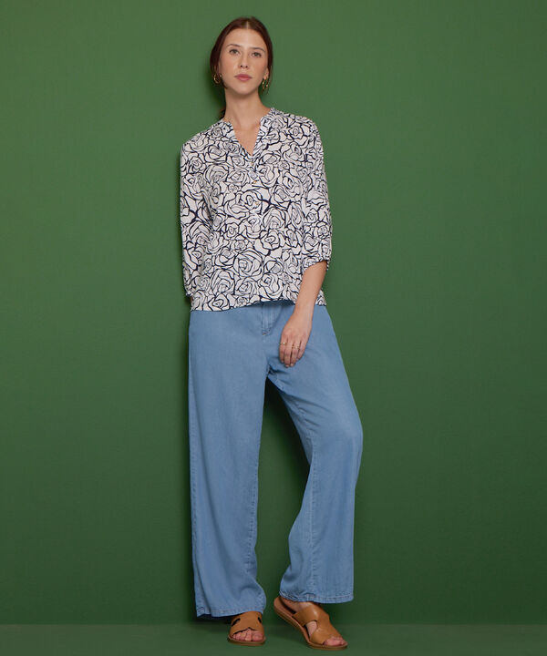 Blusa Manga 3/4 Estampada