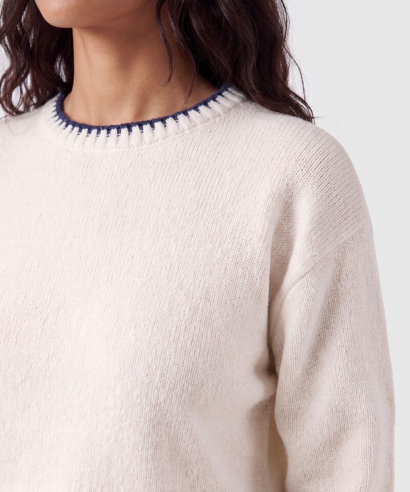 Saco Tejido Bordes A Contraste Para Mujer