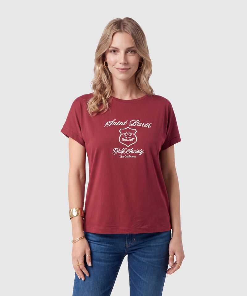 Camiseta Estampada Manga Corta Para Mujer