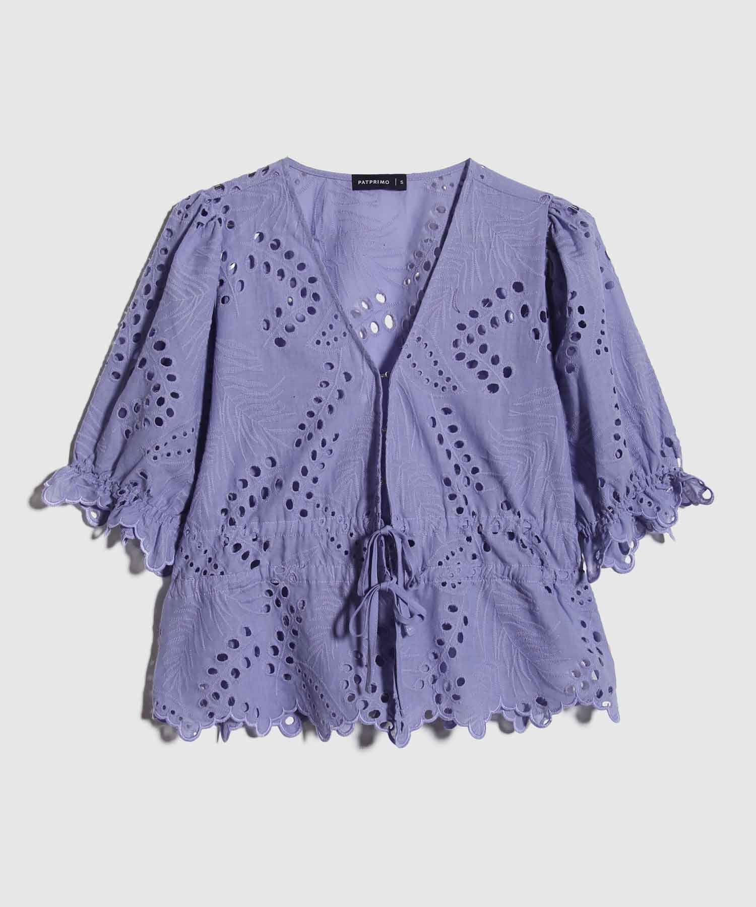 Blusa Unicolor En Ojalillo