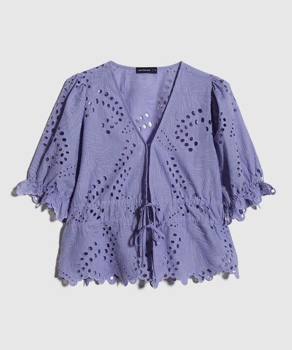 Blusa Unicolor En Ojalillo