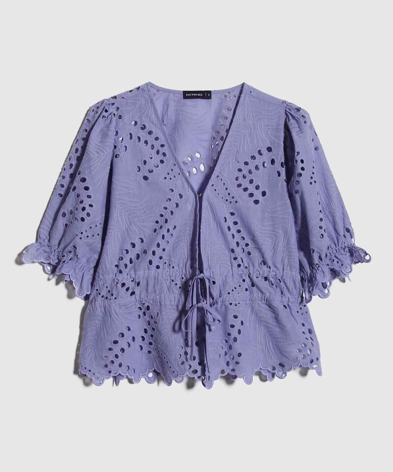 Blusa Unicolor En Ojalillo