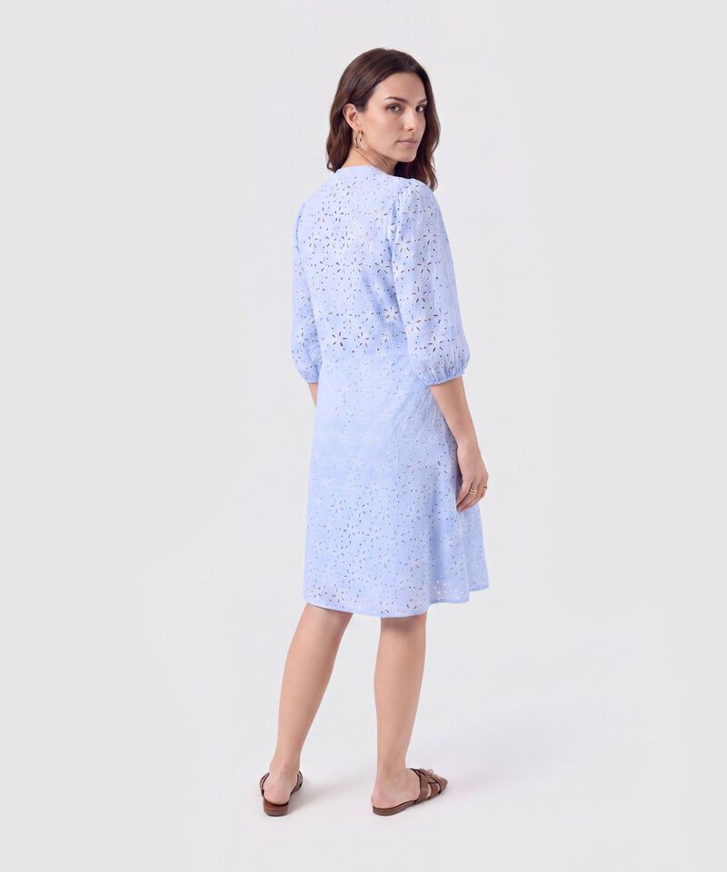 Vestido Corto Bordado Unicolor Para Mujer