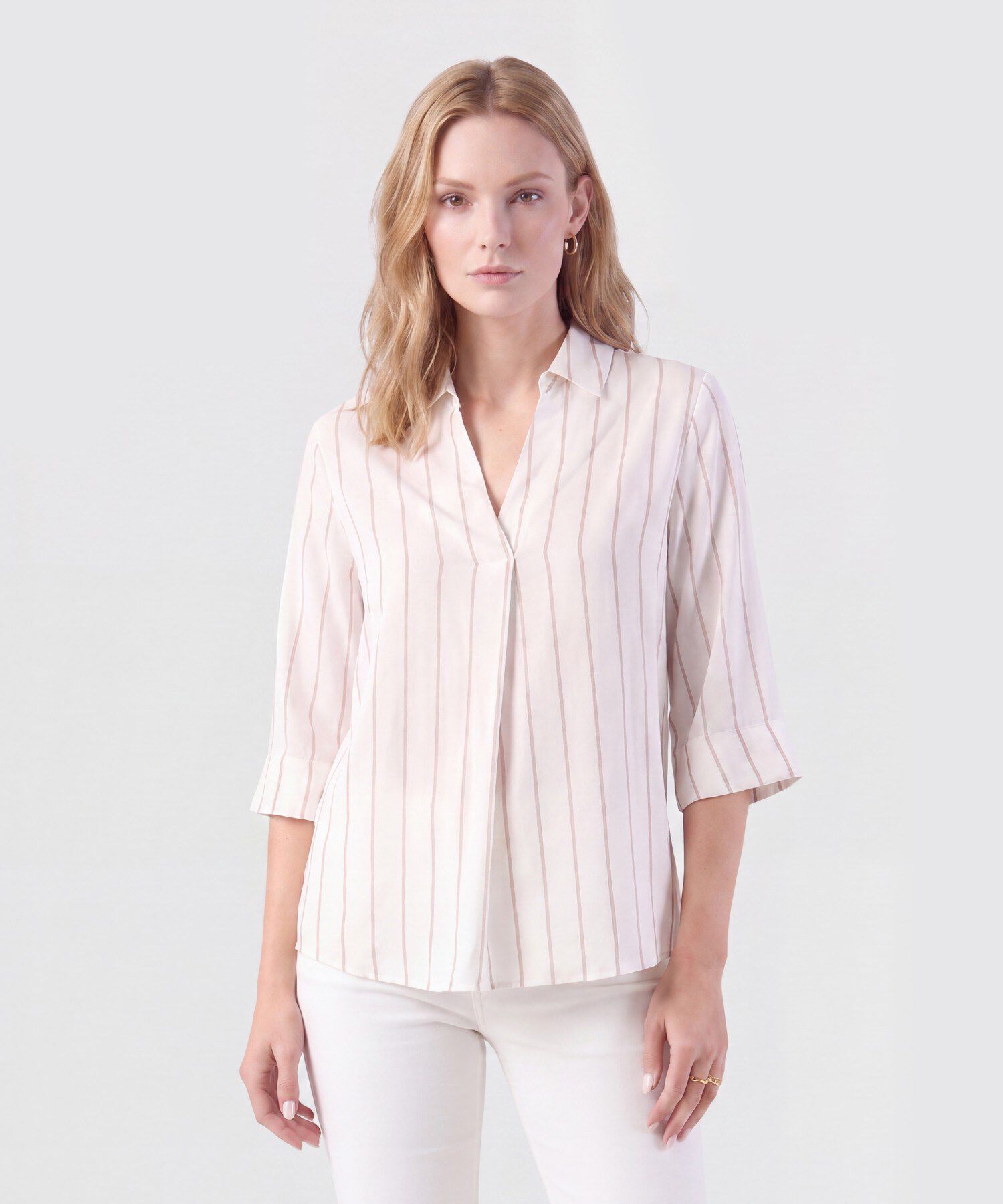 Blusa Mujer Manga Tres Cuartos Pliegue