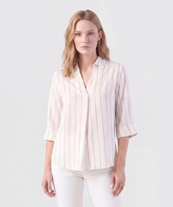 Blusa Mujer Manga Tres Cuartos Pliegue