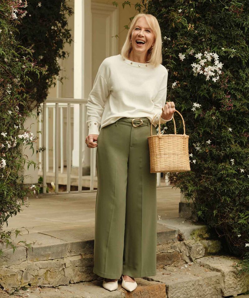 Pantal&oacute;n Wide Leg Con Cintur&oacute;n Para Mujer