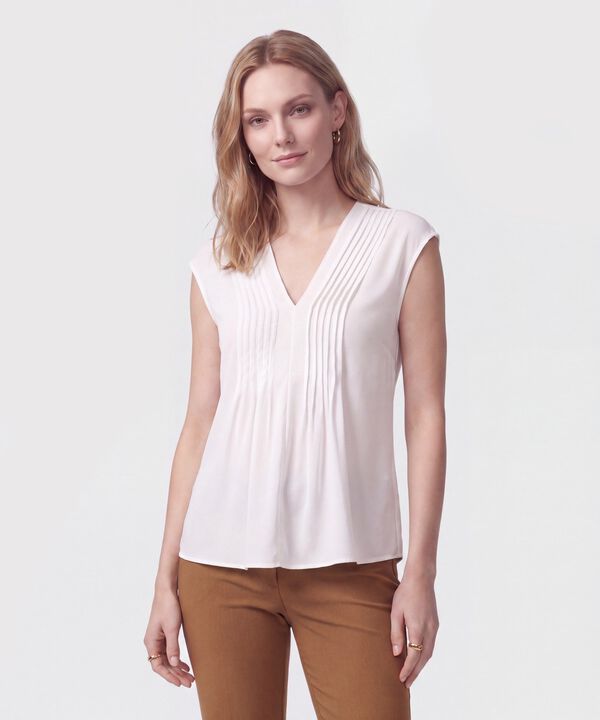 Blusa Con Alforjas Y Escote En V Mujer