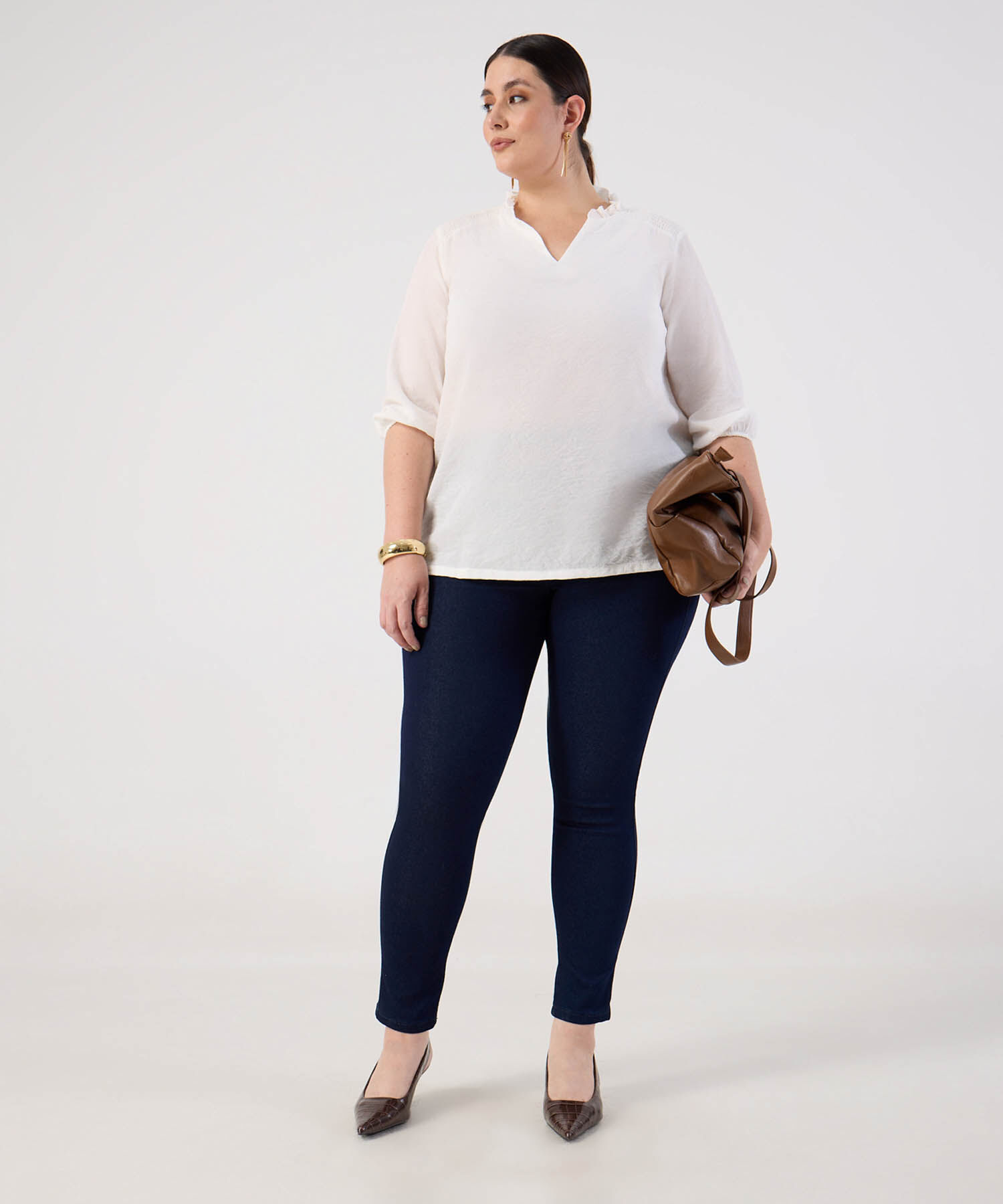 Jegging unicolor para mujer curvy