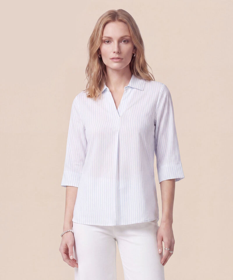 Blusa Con Escote En V Y Manga 3/4 Mujer