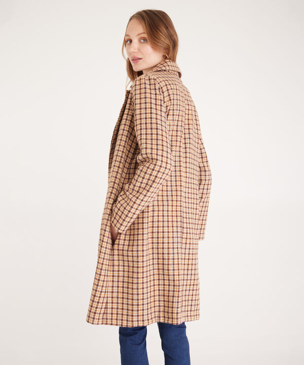 Chaqueta Tipo Abrigo Preteñido A Cuadros