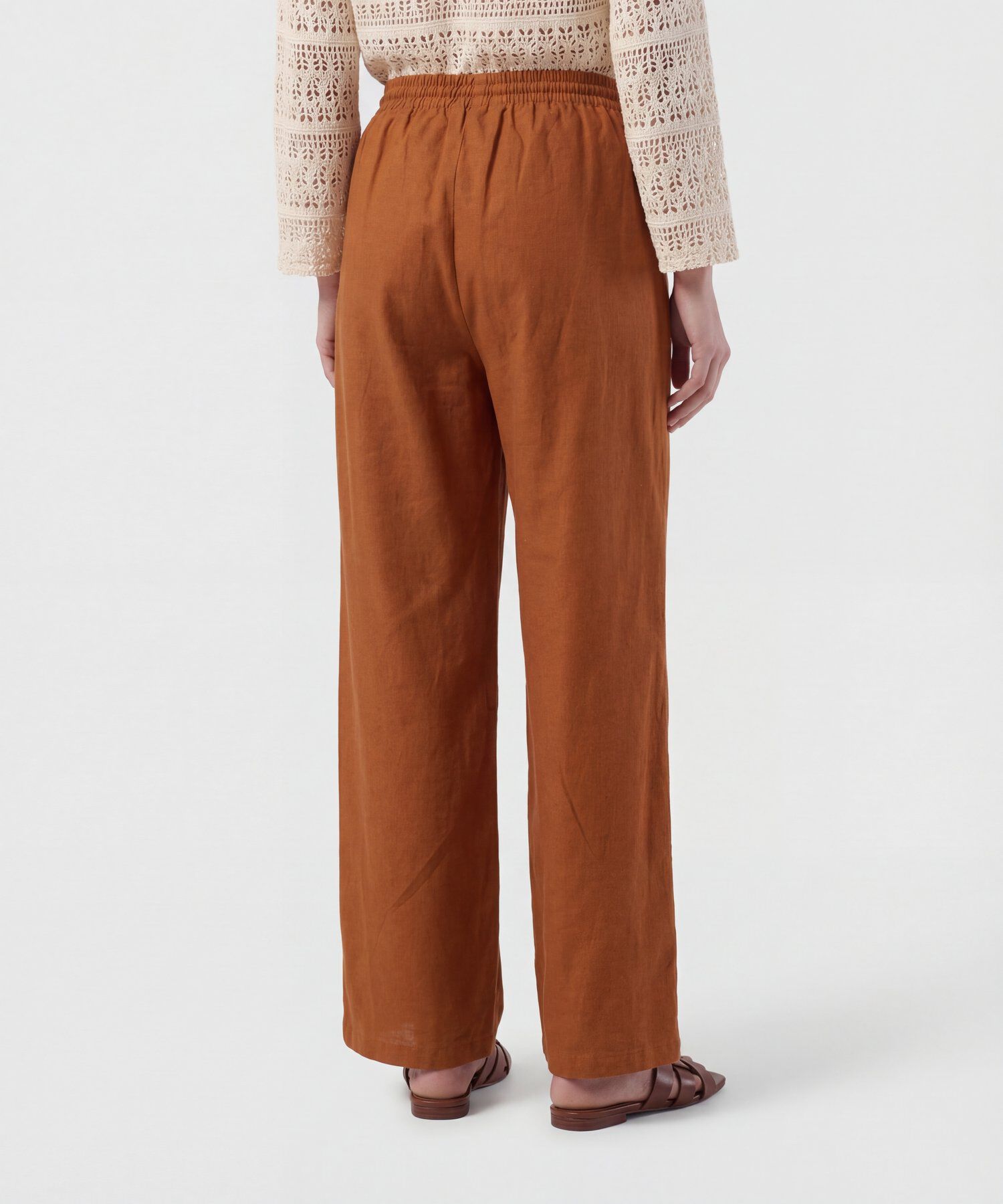 Pantal&oacute;n Wide Leg Con Bolsillos Para Mujer