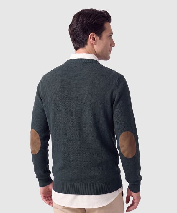 Saco Tejido De Cuello Redondo Para Hombre