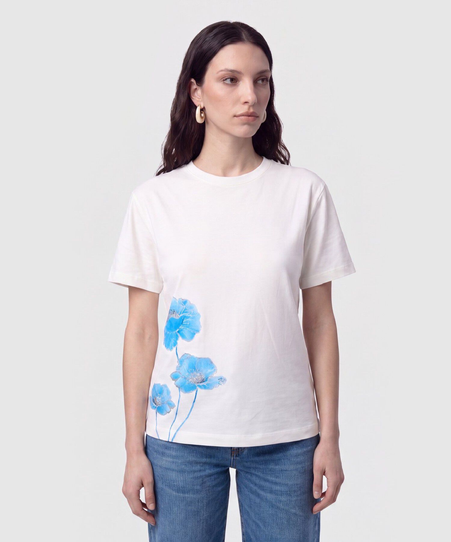 Camiseta Cuello Redondo Estampada Para Mujer