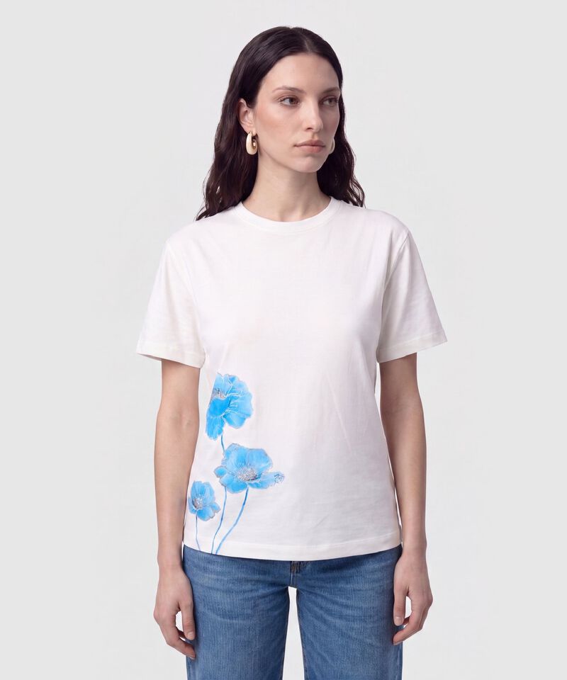 Camiseta Cuello Redondo Estampada Para Mujer