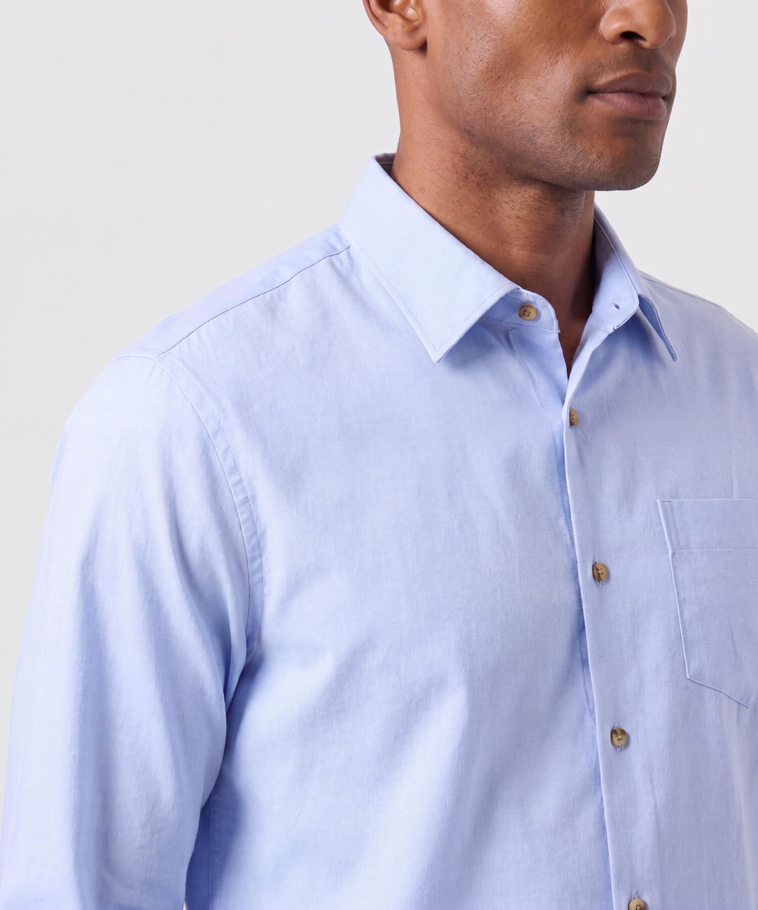 Camisa Manga Larga con Bolsillo Para Hombre