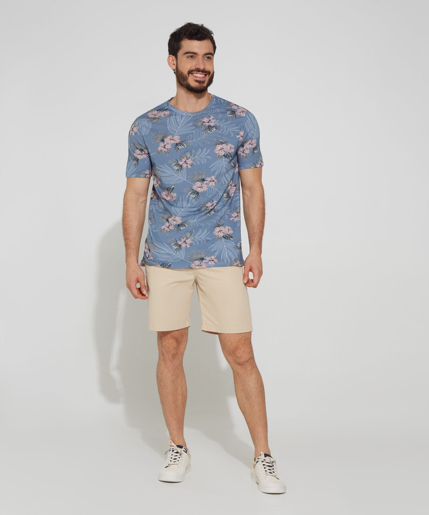 Camiseta Estampada De Manga Corta Para Hombre
