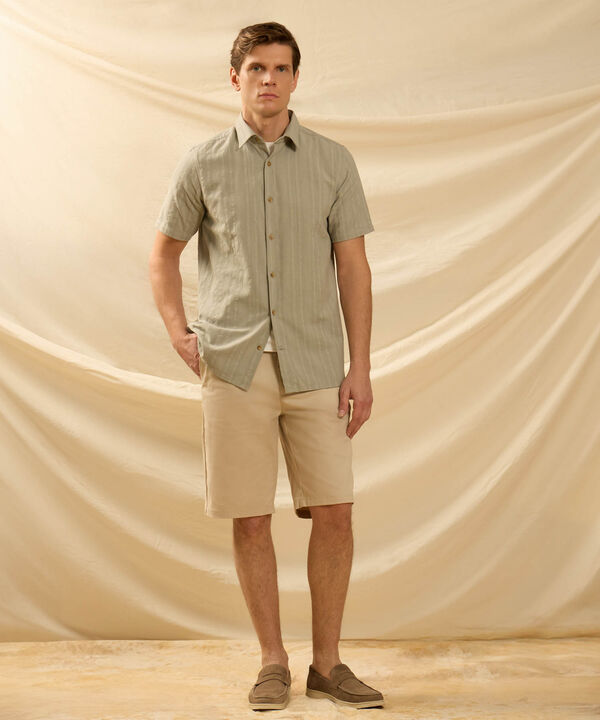 Camisa de Manga Corta Texturizada para Hombre