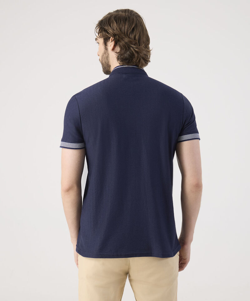 Polo Cuello Mao Unicolor Con Bolsillo Ribete