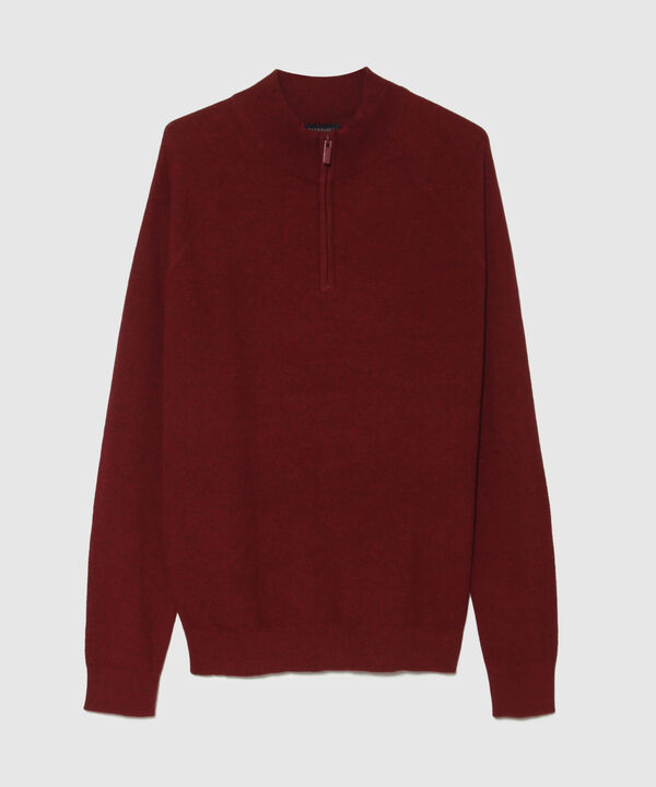 Saco Media Cremallera Unicolor Con Textura