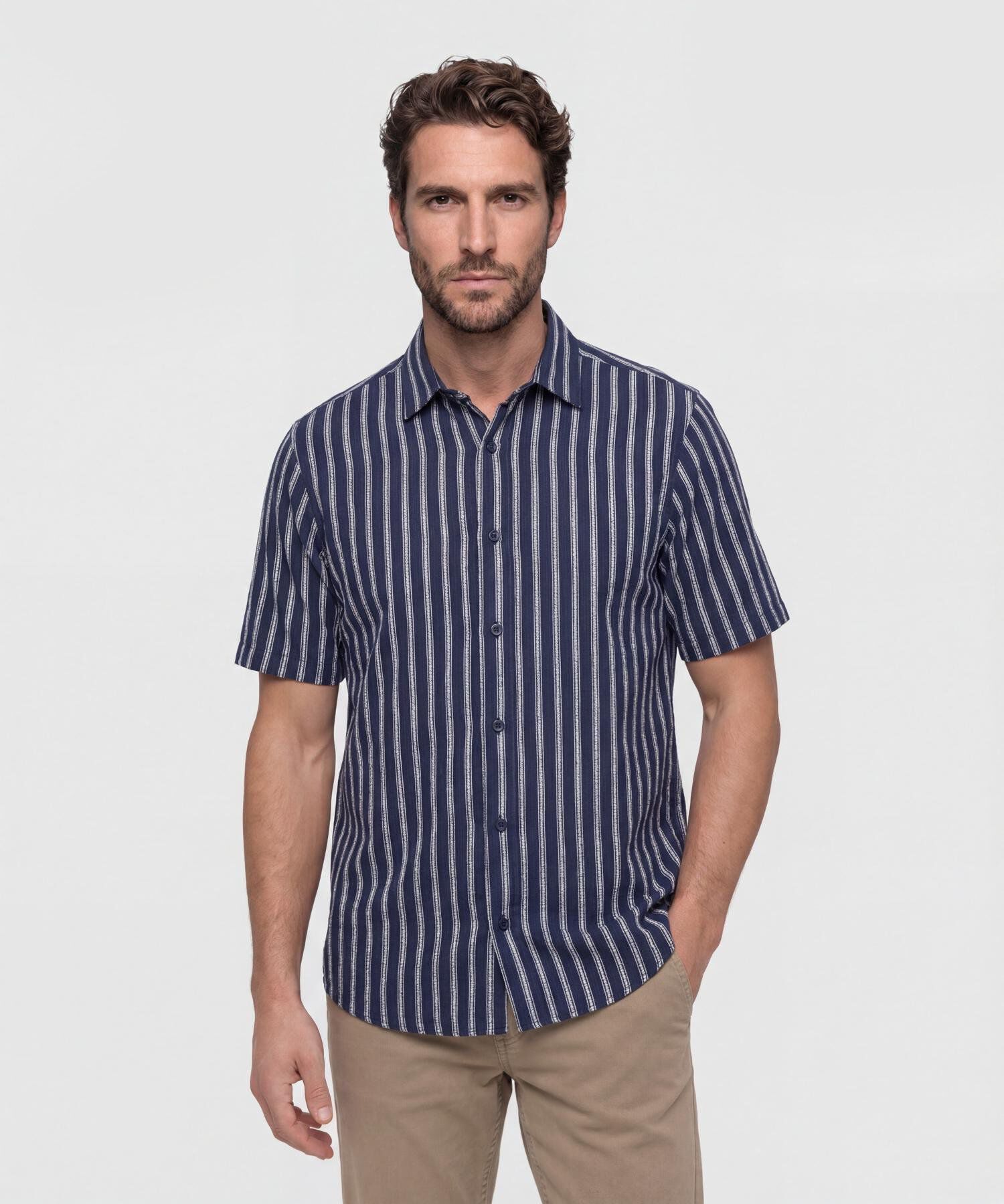 Camisa Hombre Manga Corta Estampada