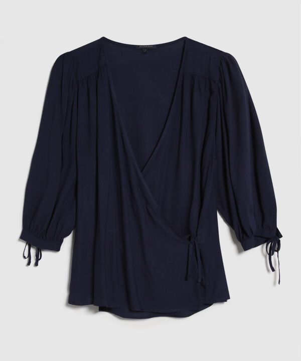 Blusa Manga 3/4 Puño De Anudar